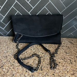 ✨Black Faux Suede Purse w/Gunmetal Detail